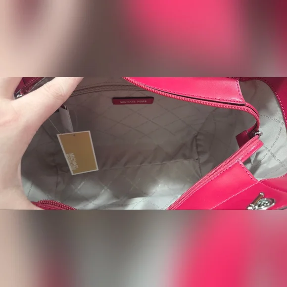 Michael Kors Pink/cream/cranberry Ombre Tote Bag Nwt - Picture 4 of 7